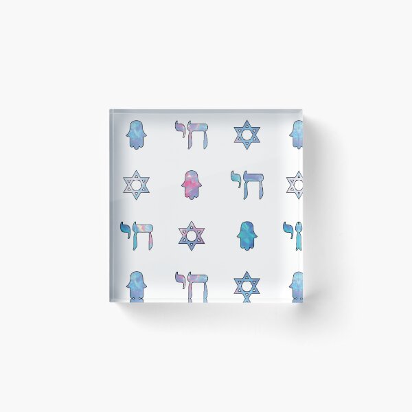 jewish symbols Acrylic Block