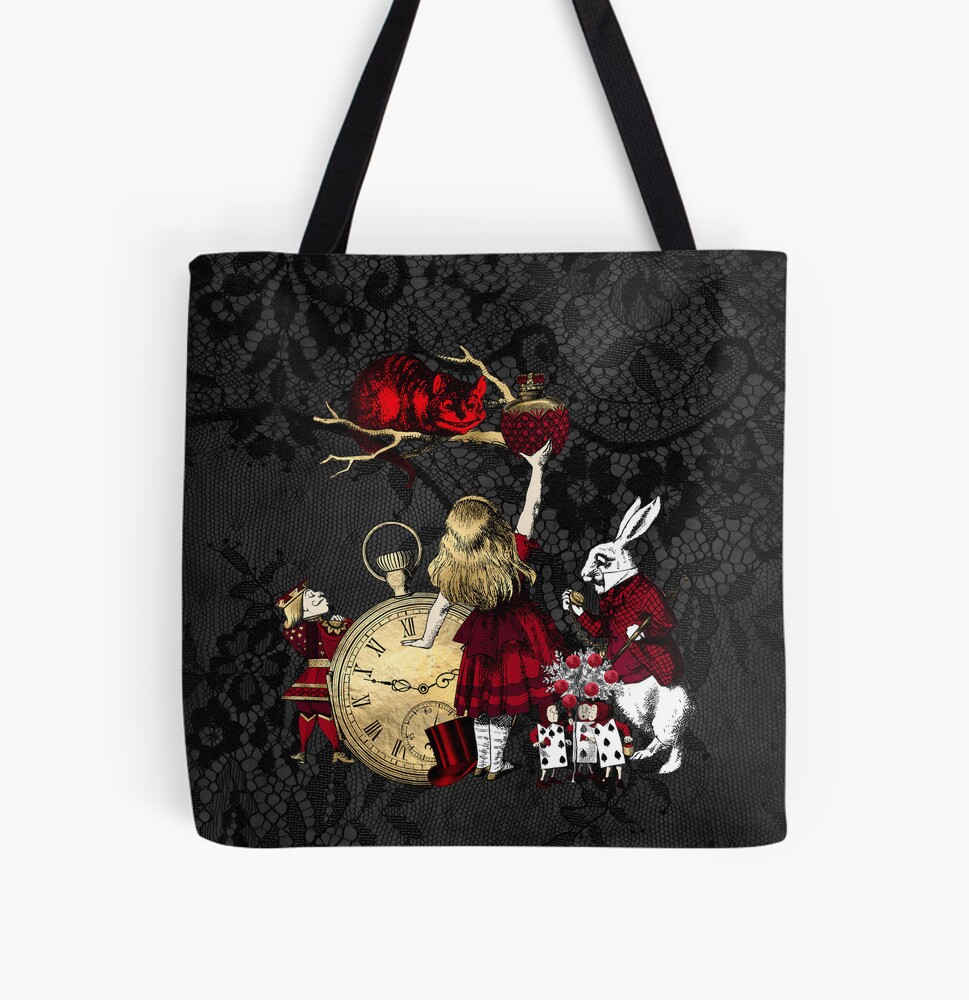 Alice in Wonderland Tote Bag Trippy Steampunk Alice Psychedelic