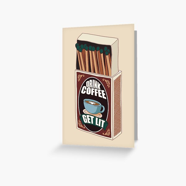 Artikel-Vorschau von Trinken Sie Kaffee und lassen Sie sich eine Vintage-Streichholzschachtel anzünden, designt und verkauft von Apescribbles.