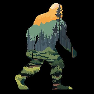 Artwork thumbnail, Sasquatch Bigfoot Cryptids Graphic Art Cryptozoology by caileag