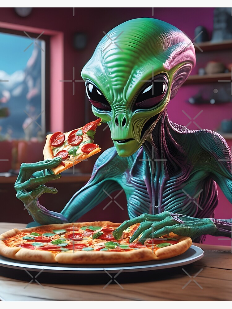 Alien eating pizza discount hoodie