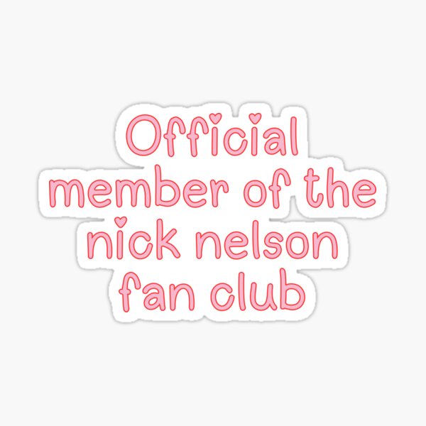 Vista previa del artículo con la obra «Miembro oficial del club de fans de Nick Nelson», diseñado y vendido por festivalzone.