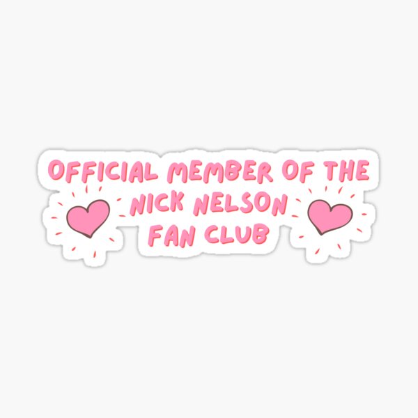 Vista previa del artículo con la obra «Miembro oficial del club de fans de Nick Nelson», diseñado y vendido por festivalzone.