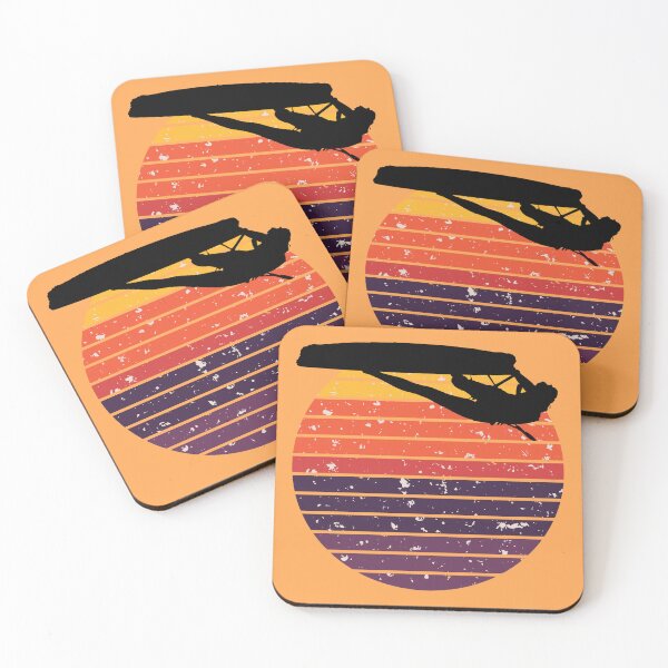 Item preview, Kitesurfer Freestyle Action Black Silhouette Retro Sunset designed and sold by taiche.