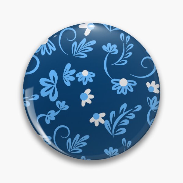 Item preview, White and dusky blue flowers calming pattern designed and sold by stayartsy07.