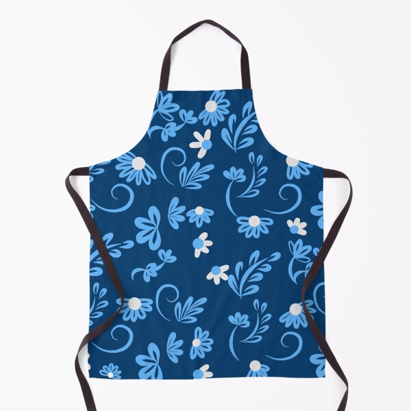 Item preview, White and dusky blue flowers calming pattern designed and sold by stayartsy07.