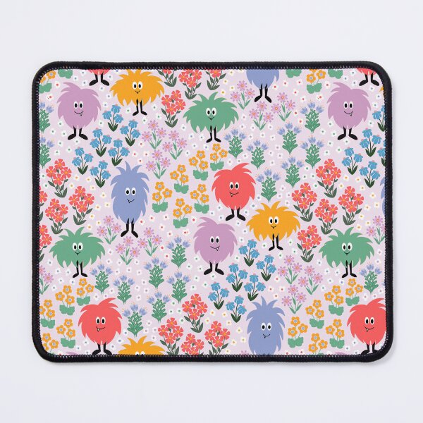Item preview, Cute Furry Monsters in a Meadow of Flowers designed and sold by CritterandBloom.