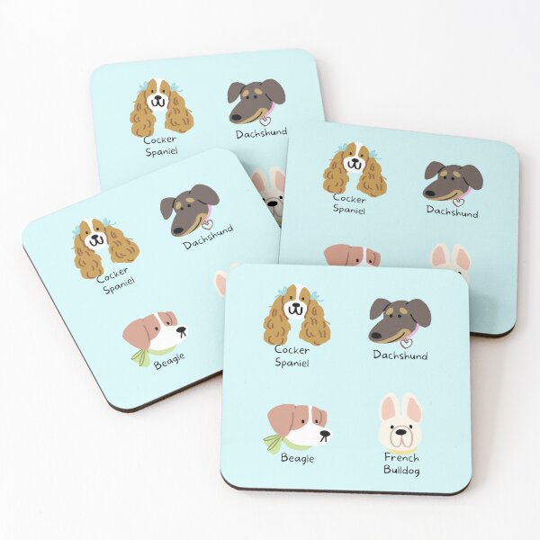 Item preview, Cocker Spaniel Dachshund Beagle French BullDog Cute Dogs Pack designed and sold by EverAfterStudio.