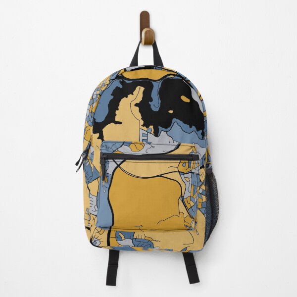 Item preview, Canberra Map Pattern in Blue & Gold designed and sold by PatternMaps.
