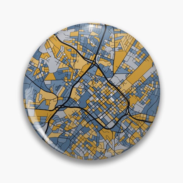 Item preview, Patrón de mapa de Charlotte en azul y dorado designed and sold by PatternMaps.