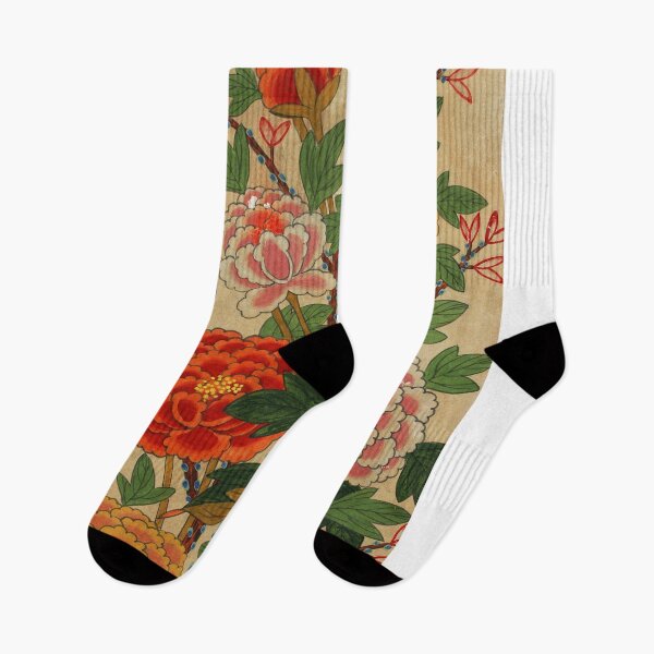 Item preview, Colorful flowers Peonies Korean art Korean traditional painting Garden flowers Vintage art Asian art designed and sold by allpalgo.