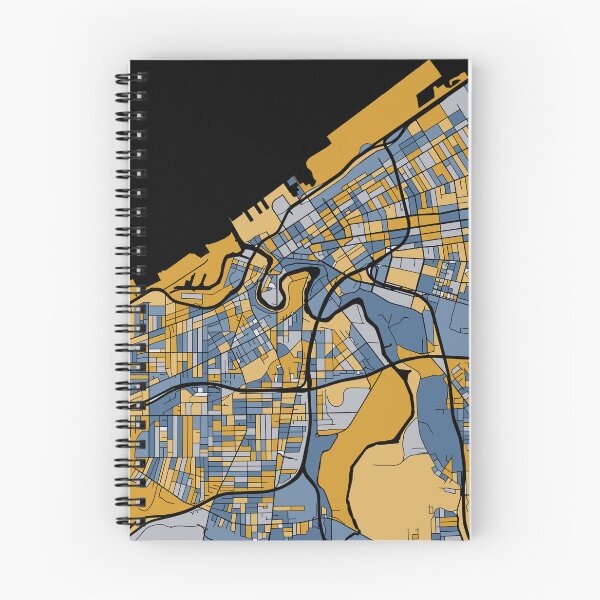 Item preview, Cleveland Map Pattern in Blue & Gold designed and sold by PatternMaps.