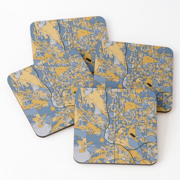 Item preview, Colorado Springs Map Pattern in Blue & Gold designed and sold by PatternMaps.