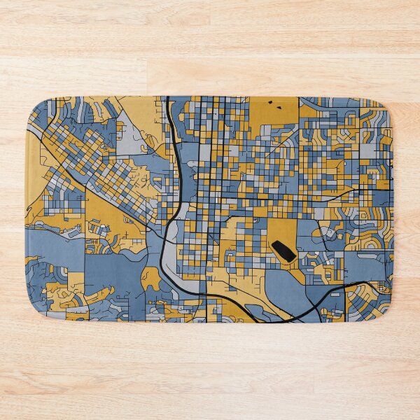 Item preview, Colorado Springs Map Pattern in Blue & Gold designed and sold by PatternMaps.