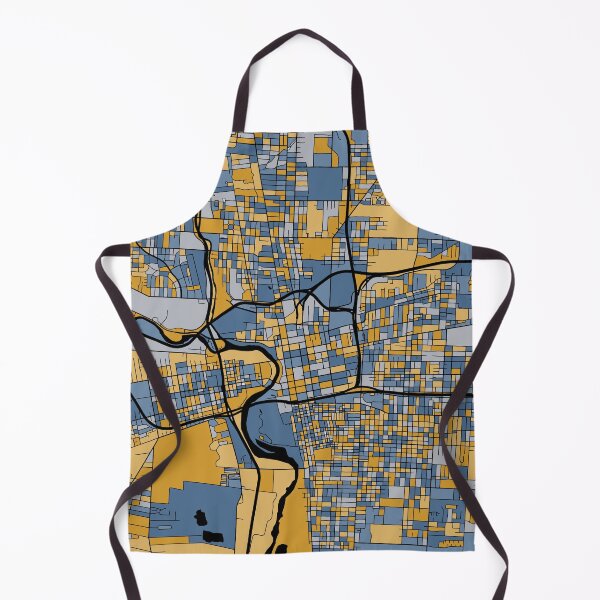 Item preview, Columbus Map Pattern in Blue & Gold designed and sold by PatternMaps.