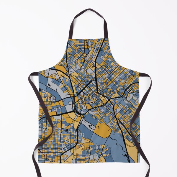 Aperçu de l'œuvre Motif de carte de Dallas en bleu et or créée et vendue par PatternMaps.