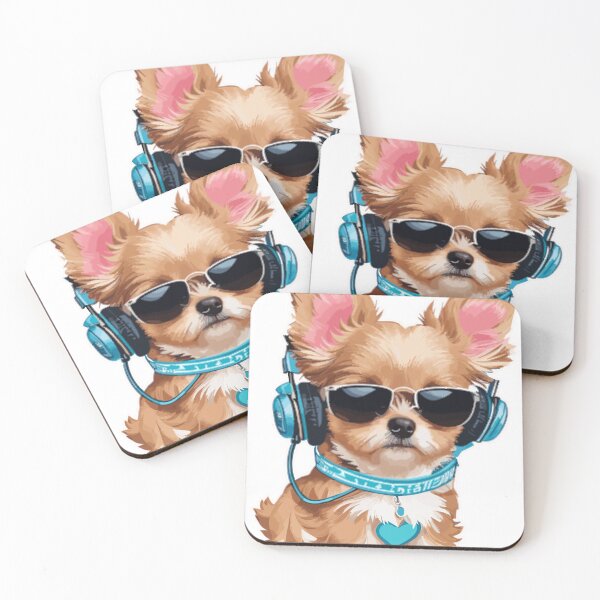 Item preview, Chorky puppy watercolor listening to music designed and sold by melyD74.