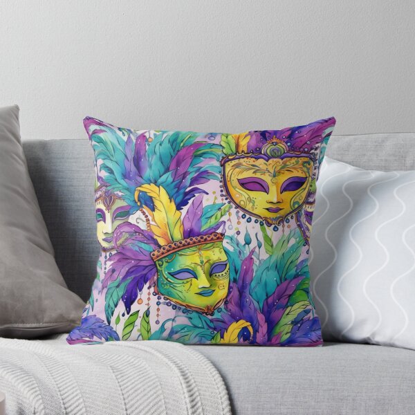 Aperçu de l'œuvre Mardi Gras La Nouvelle-Orléans Aquarelle Seamless Pattern créée et vendue par PutsGroup.