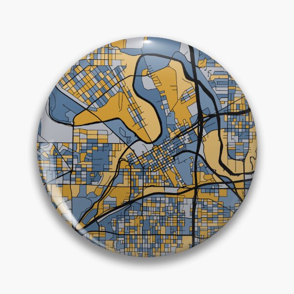 Item preview, Fort Worth Map Pattern in Blue & Gold designed and sold by PatternMaps.