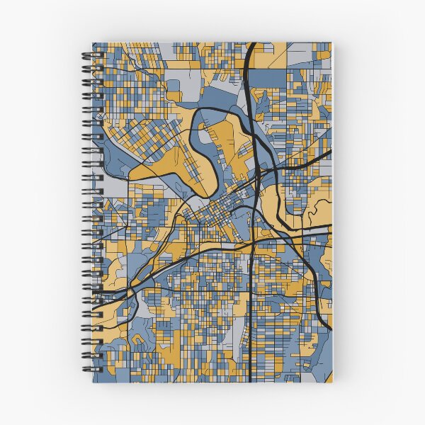Item preview, Fort Worth Map Pattern in Blue & Gold designed and sold by PatternMaps.