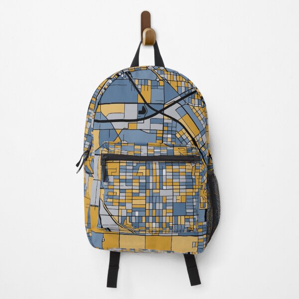 Item preview, Fresno Map Pattern in Blue & Gold designed and sold by PatternMaps.
