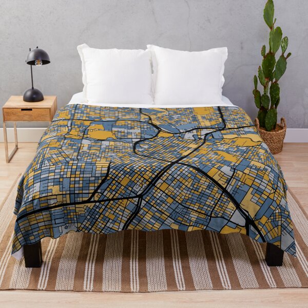 Item preview, Houston Map Pattern in Blue & Gold designed and sold by PatternMaps.