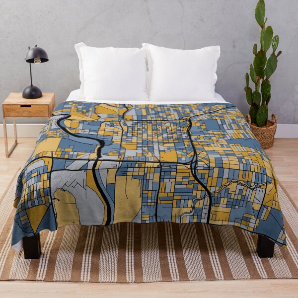 Item preview, Indianapolis Map Pattern in Blue & Gold designed and sold by PatternMaps.