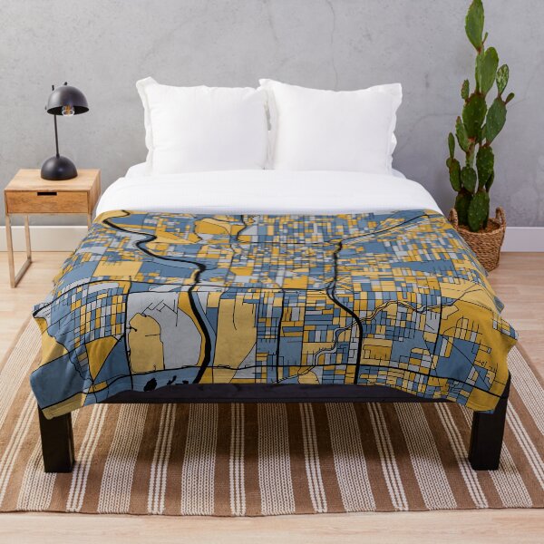 Item preview, Patrón de mapa de Indianápolis en azul y dorado designed and sold by PatternMaps.