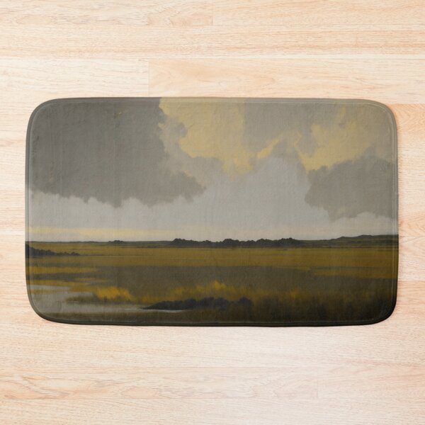 Item preview, River Grasslands Minimalist Landscape Painting Melbourne designed and sold by druidwolfart.