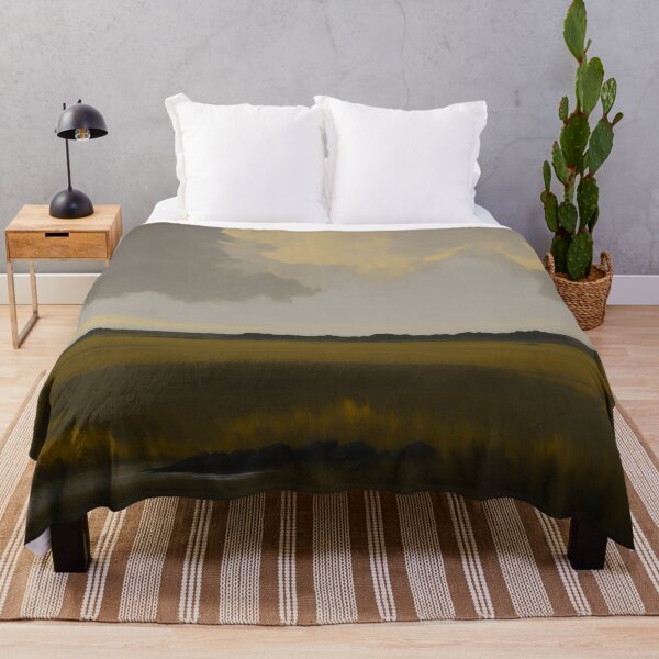 Item preview, River Grasslands Minimalist Landscape Painting Melbourne designed and sold by druidwolfart.