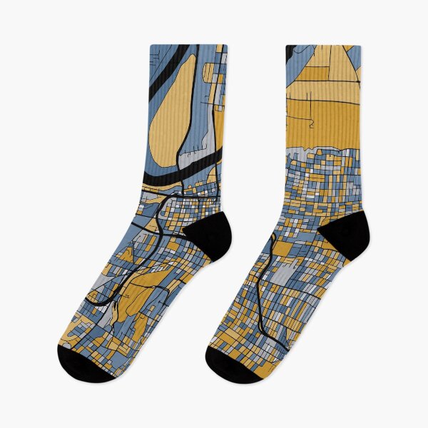 Item preview, Kansas City Map Pattern in Blue & Gold designed and sold by PatternMaps.