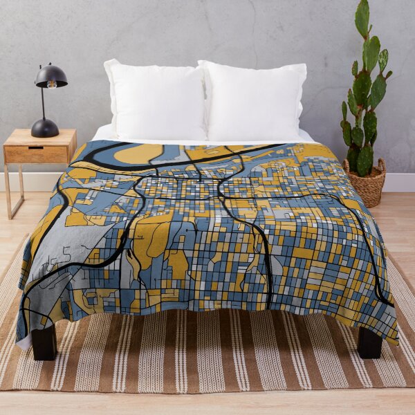 Item preview, Kansas City Map Pattern in Blue & Gold designed and sold by PatternMaps.