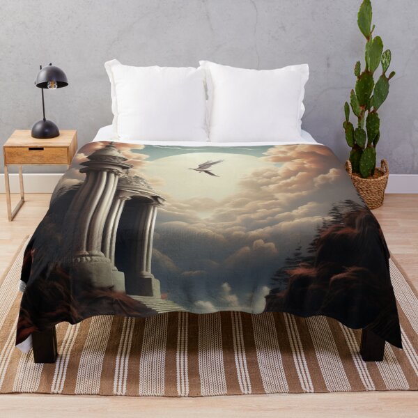 Item preview, Ethereal Ascent: Person on Heaven's Staircase Amidst Columns, Sky, and Clouds designed and sold by oanaunciuleanu.