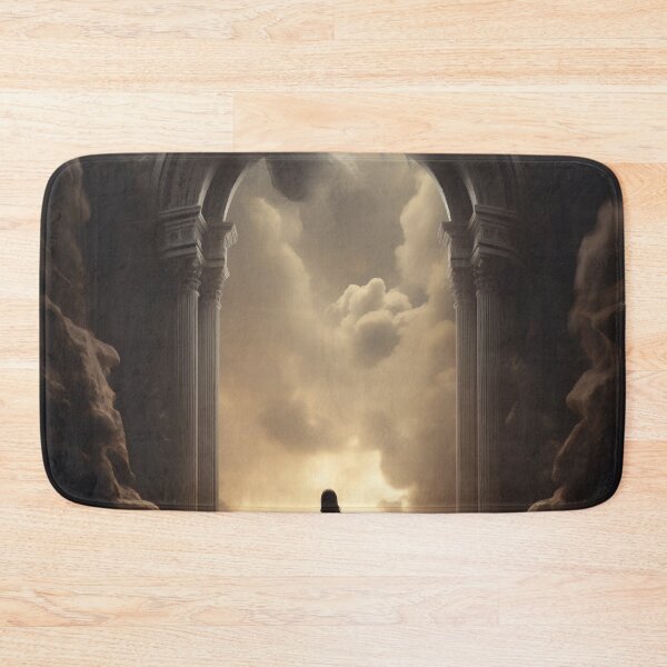 Item preview, Ethereal Ascent: Person on Heaven's Staircase Amidst Columns, Sky, and Clouds designed and sold by oanaunciuleanu.
