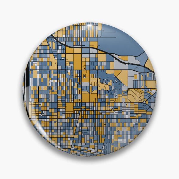 Item preview, Long Beach Map Pattern in Blue & Gold designed and sold by PatternMaps.