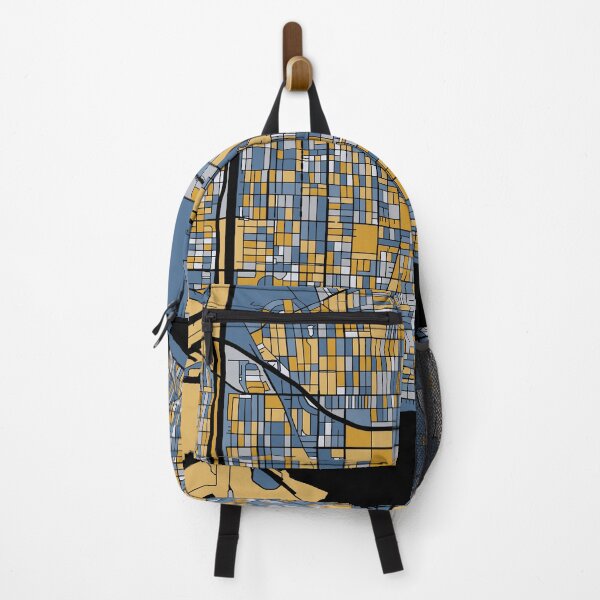Item preview, Long Beach Map Pattern in Blue & Gold designed and sold by PatternMaps.
