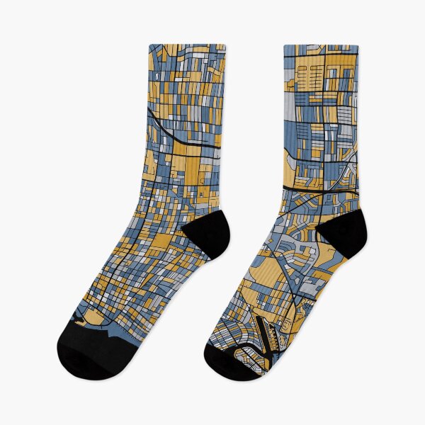 Item preview, Long Beach Map Pattern in Blue & Gold designed and sold by PatternMaps.