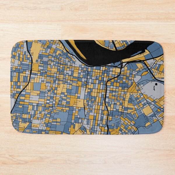 Item preview, Louisville Map Pattern in Blue & Gold designed and sold by PatternMaps.