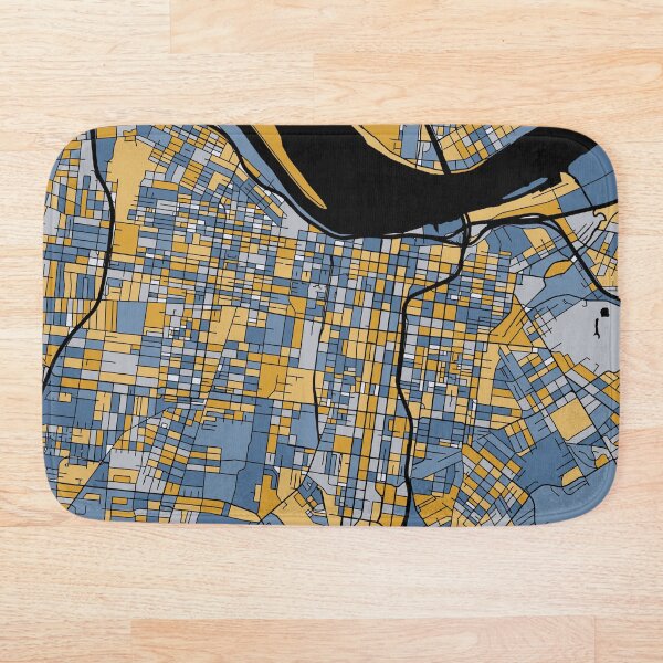 Item preview, Louisville Map Pattern in Blue & Gold designed and sold by PatternMaps.