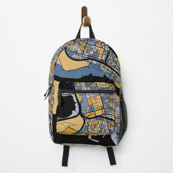 Item preview, Oakland Map Pattern in Blue & Gold designed and sold by PatternMaps.