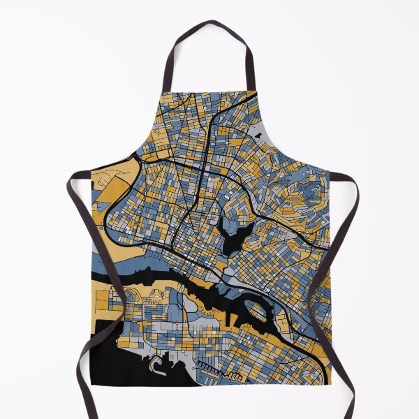 Item preview, Oakland Map Pattern in Blue & Gold designed and sold by PatternMaps.