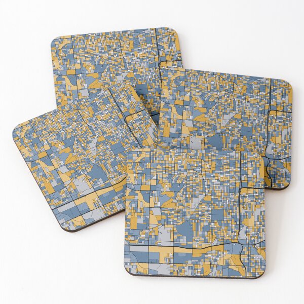 Item preview, Omaha Map Pattern in Blue & Gold designed and sold by PatternMaps.