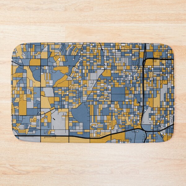 Item preview, Omaha Map Pattern in Blue & Gold designed and sold by PatternMaps.