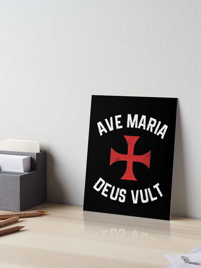 Ave Maria Deus Vult Saracens Medieval Holy Lands Christian Art Board Print