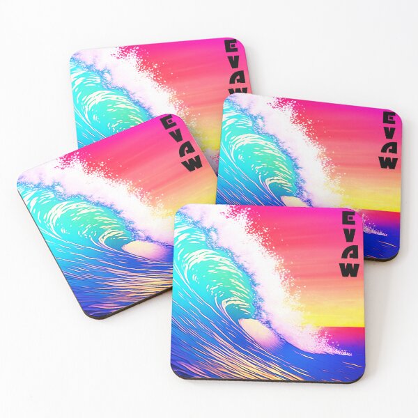 Item preview, Rainbow Translucent Giant Wave Sunset Surf Digital Illustration designed and sold by EVAWCollection.