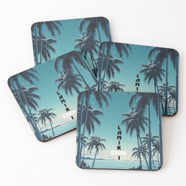 Item preview, Lanikai Beach Oahu Palm Tree Digital Illustration designed and sold by EVAWCollection.