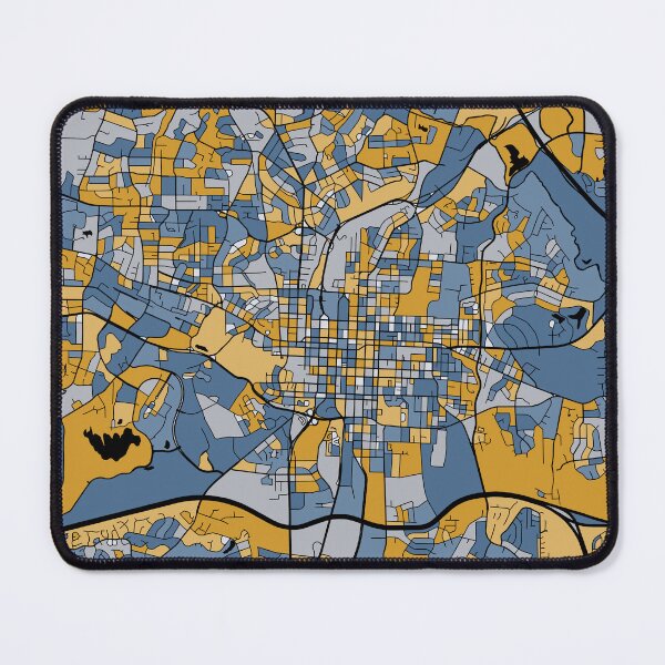 Item preview, Raleigh Map Pattern in Blue & Gold designed and sold by PatternMaps.