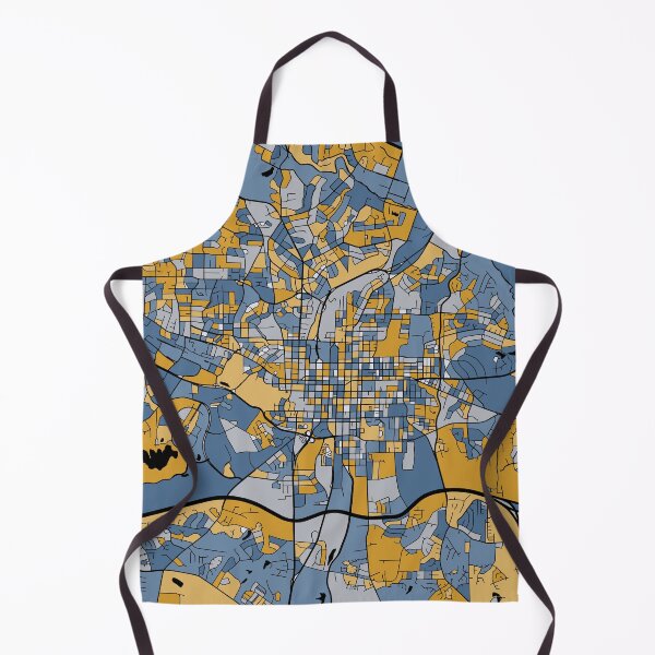 Item preview, Raleigh Map Pattern in Blue & Gold designed and sold by PatternMaps.