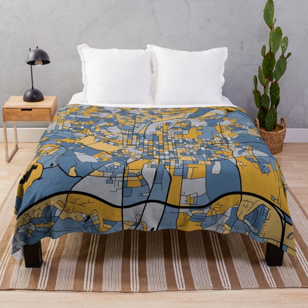 Item preview, Raleigh Map Pattern in Blue & Gold designed and sold by PatternMaps.