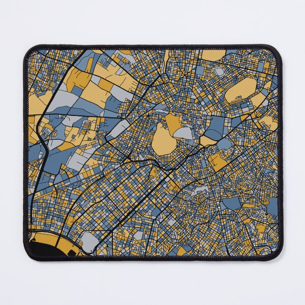 Item preview, Athens Map Pattern in Blue & Gold designed and sold by PatternMaps.